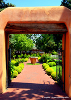 Garden area at San Felipe Church, Albuquerque, New Mexico, USA