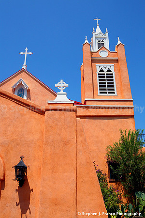 Front right of San Felipe Church, Albuquerque, New Mexico, USA