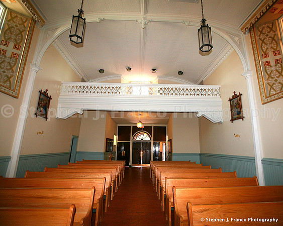 Inside view of balcony at San Felipe Church, New Mexico