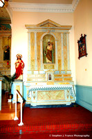 Inside view of right alter at San Felipe Church, Albuquerque, New Mexico, USA