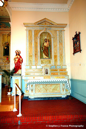 Inside view of right alter at San Felipe Church, Albuquerque, New Mexico, USA