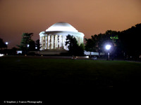 Jefferson Memorial (in soft focus) at Night