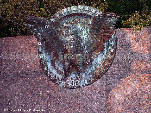 Presidential Seal at Roosevelt Memorial Park at Night
