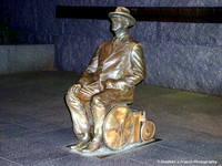 Roosevelt Statue at Memorial Park (landscape view) at Night
